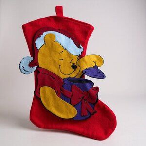Disney Winnie the Pooh Christmas Stocking 3D felt Honey pot vintage 90's